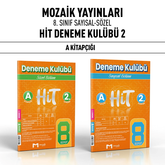 MOZAİK 08.SINIF HIT DENEME KULÜBÜ SY/SZ 2-A -24-25